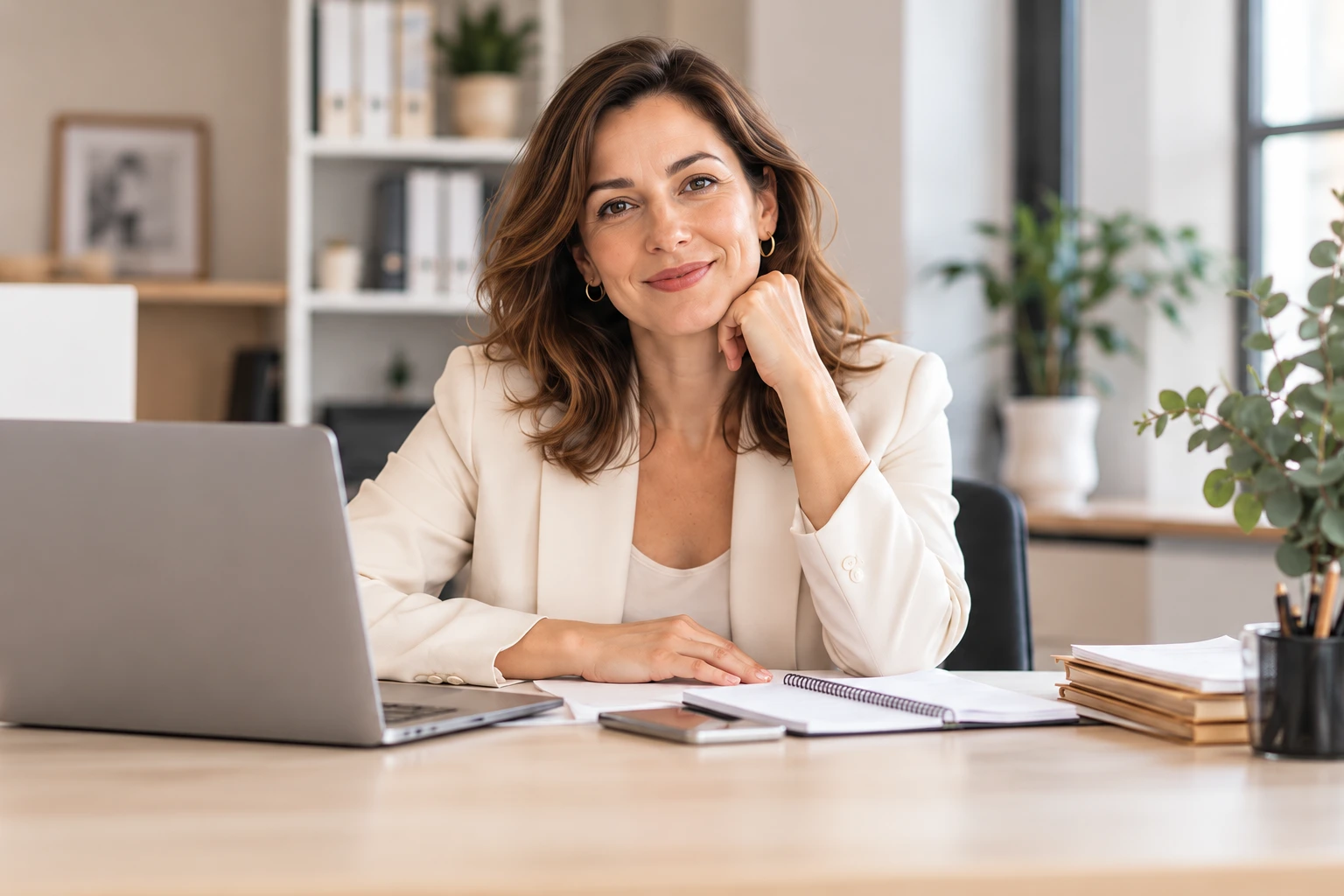 Profesional de gestión administrativa en su oficina